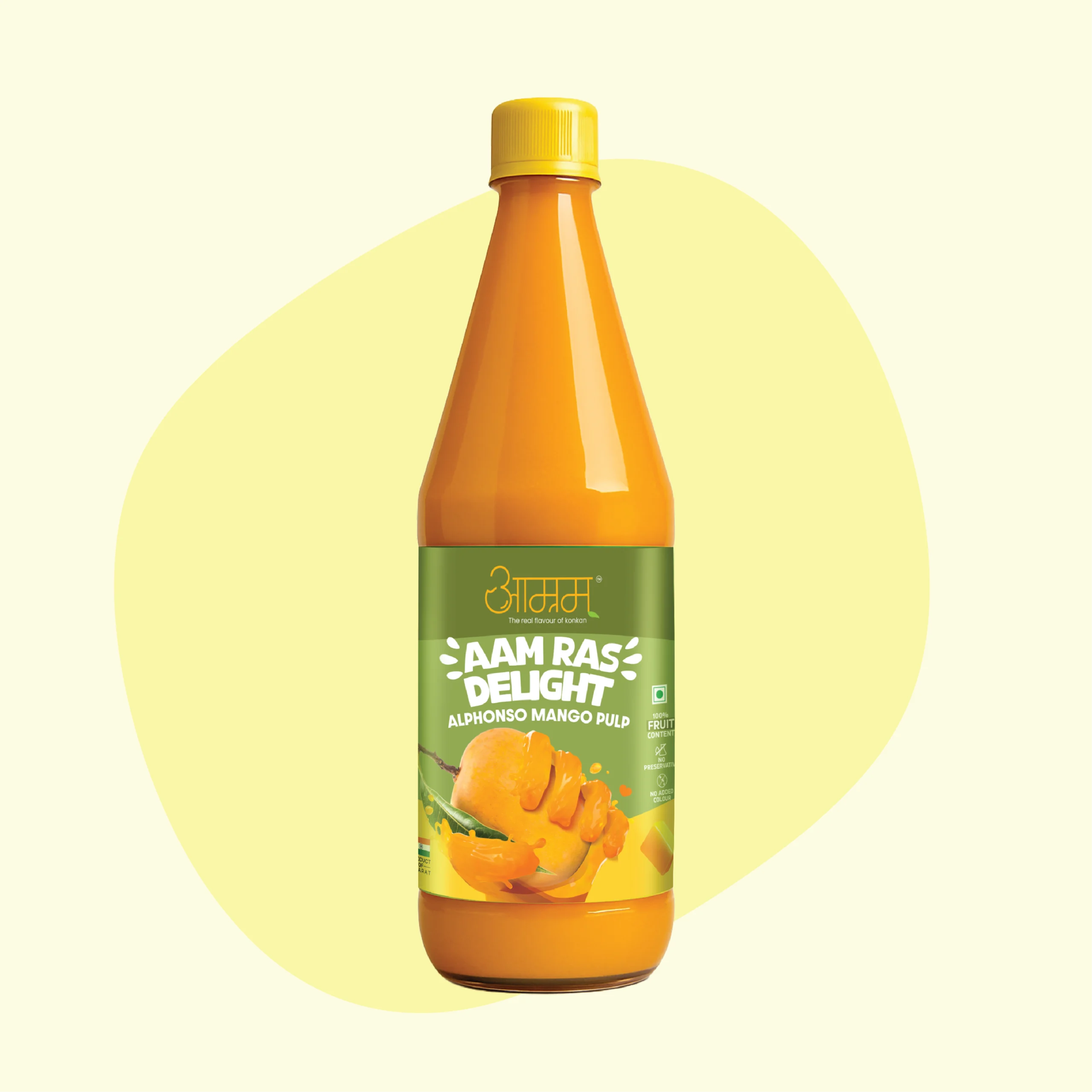 Alphonso mango pulp packaging product image